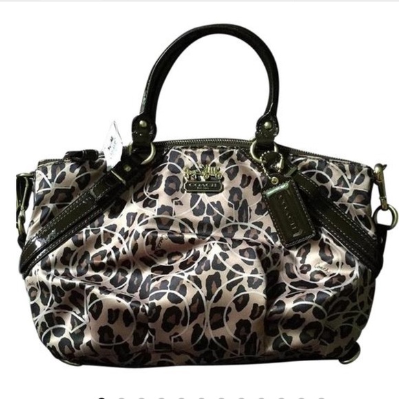 Coach Handbags - Coach Sophia Madison Op Art Rare Leopard/OcelotSet